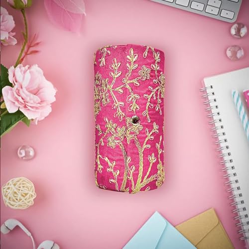 Image of Purple Pink Wood 6 Inch Trendy Embroidery Bangle Organiser Box, Wedding Return Gift Women, Jewellery Storage Box (Pack Of 24 Pcs, Multicolour)