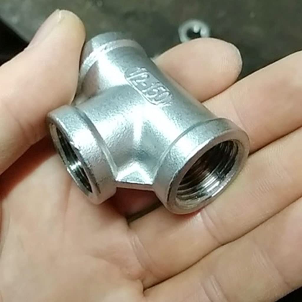 Accesorio for tubería de fundición, 1 Pieza SS304, Rosca Hembra de Acero Inoxidable, 3 vías, Conector en T, 1/8", 1/4", 3/8", 1/2", 3/4", 1", 1-1/4", 1-1/2", 2", Rosca BSP(2 Inch)