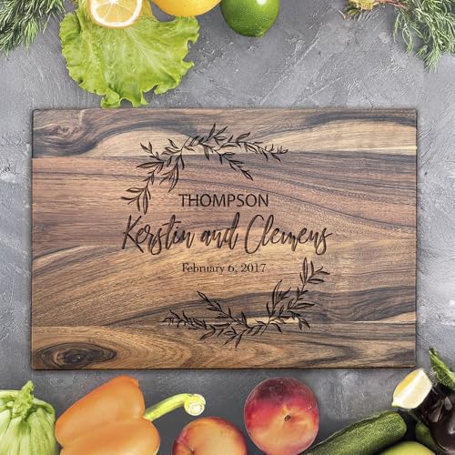 Tabla de cortar rectangular de madera nogal personalizada miniatura 4