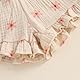 Beauace Baby Mädchen Musselin Kleidungset Kurzarm Oberteil+ Shorts Rüschen Babysets Schleife und Blumenmuster Bekleidungssets für Neuergeborene (Khaki, 2-3 Jahre)