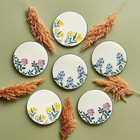 Homeela - Juego de 6 platos llanos de porcelana de 26 cm Cover