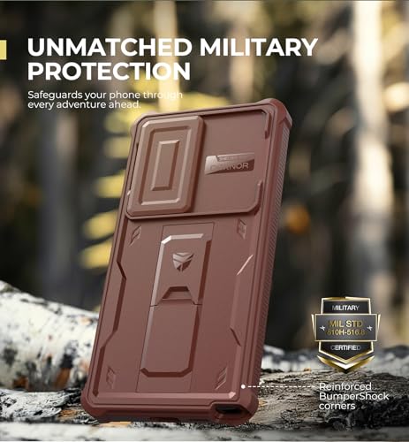 Image of Dexnor for Samsung Galaxy S25 Ultra Case with Built-in Slide Camera Cover & Screen Protector & Kickstand,Heavy-Duty Shockproof Rugged Case Full-Body Bumper Cover for Galaxy S25 Ultra(2025),Maroon Red | with Built-in Slide Camera Cover