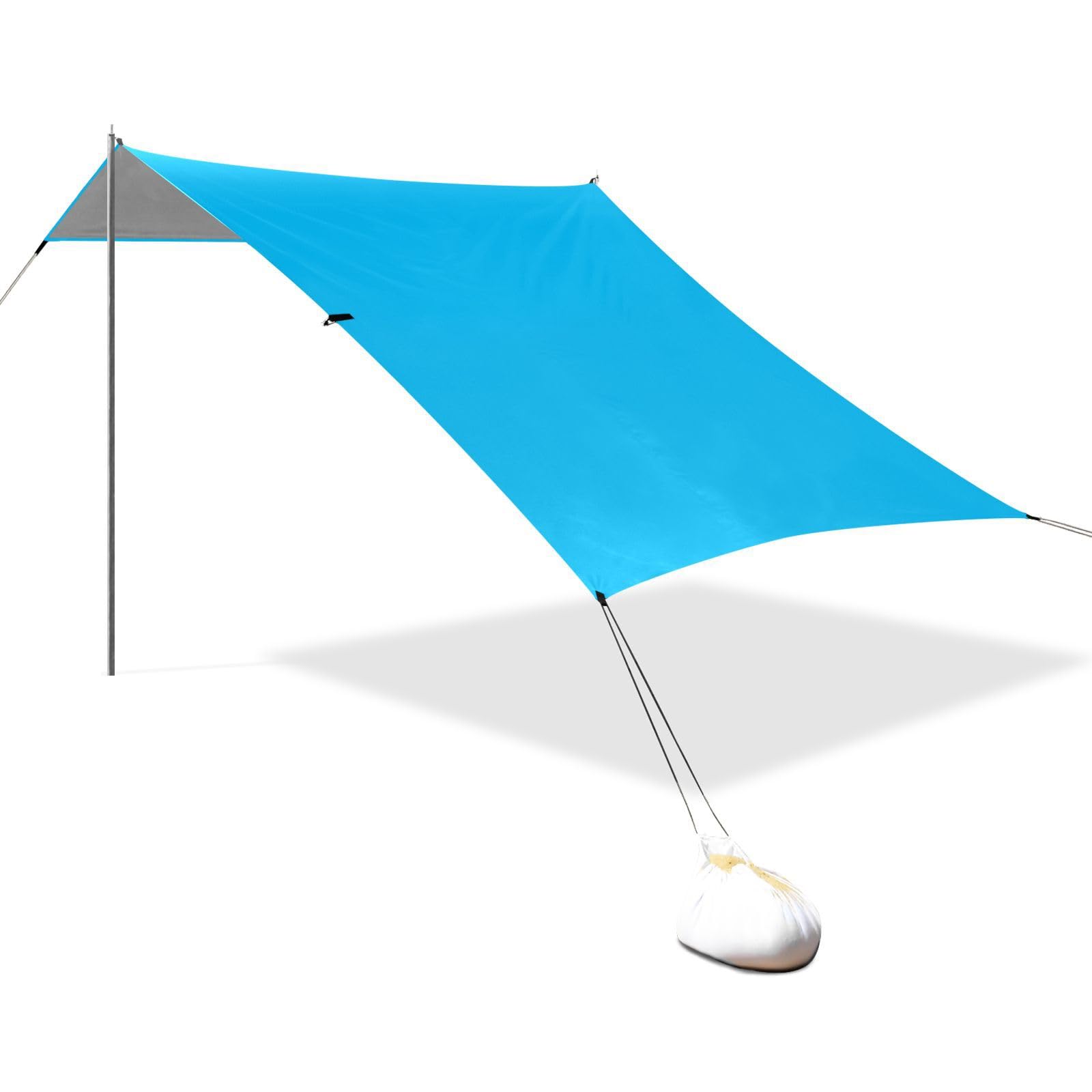 Deep Sky Blue Beach Cabana UPF50+ Lightweight Outdoor Sun Shade with Carrying Bag for Family Trips, Picnics & Camping