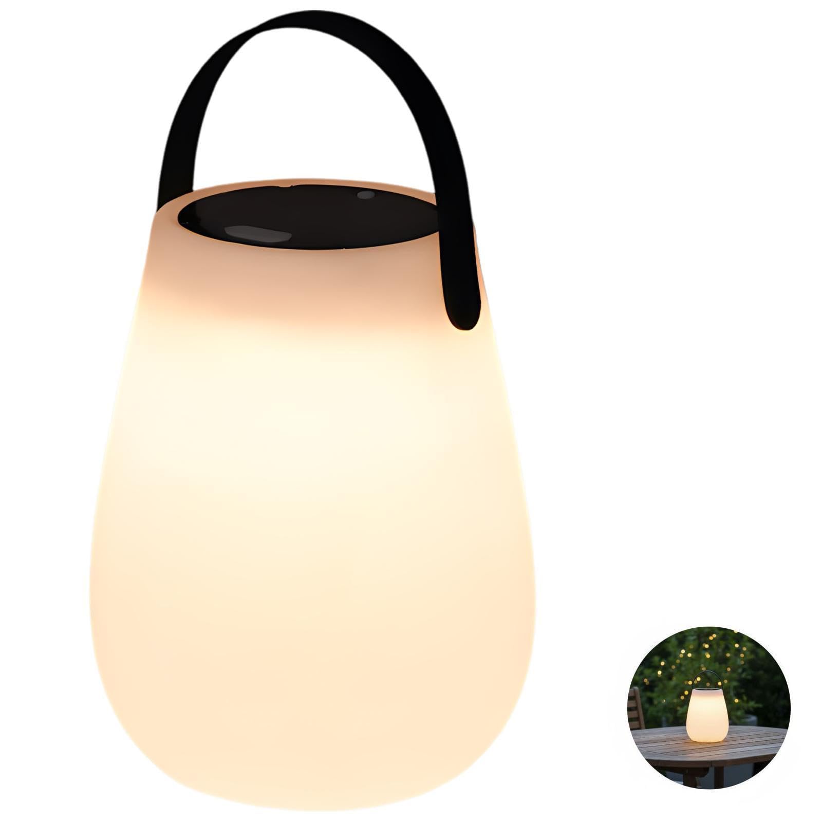Ręczna solarna lampa stołowa, USB C i solarna ładowana, przenośna lampa zewnętrzna, 16 kolorów, pilot zdalnego sterowania, ściemniana latarnia na patio, do ogrodu, baru, do użytku przy łóżku