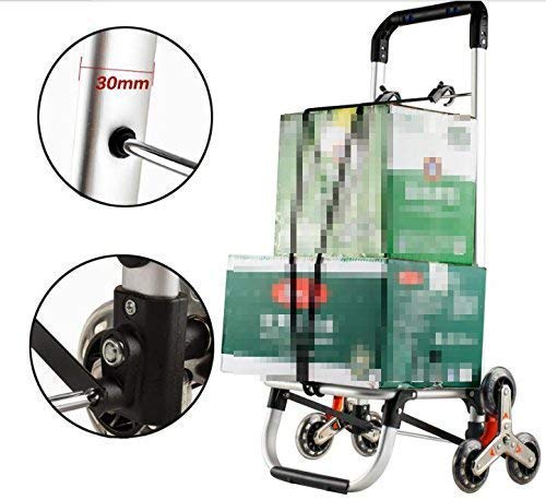 IGOSAIT Einkaufstrolley mit 3 Rädern, zusammenklappbar, mit Radlagern, für Treppen und Treppen, Schwarz – Bild 6