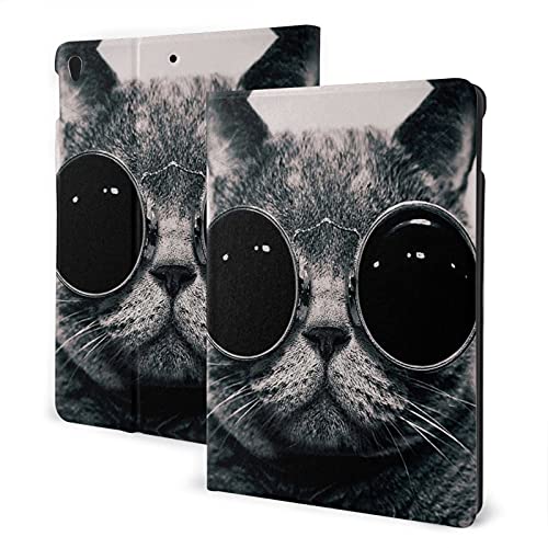 かわいい 猫 眼鏡 iPad Ipad Air3 10.5" ケース TPU ソフトカバー二つ折りスタンド 耐衝撃カバー オートウェイクアップ/スリープ機能