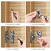 sourcing map 90/180 Degree Barn Door Lock, 2 Set No Drilling Zinc Alloy Flip Gate Sliding Latches, Portable Security Door Lock Latch for Kitchen Cabinet Push/Sliding/Barn Door, Bronze #5