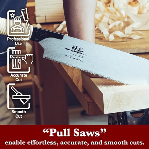 SUIZAN Kataba Single Edge Saw 265mm - Professional Japanese Pullsaw Handsaw Woodworking Tools 3 SUIZAN Kataba Single Edge Saw 265mm - Professional Japanese Pullsaw Handsaw Woodworking Tools - Image 3