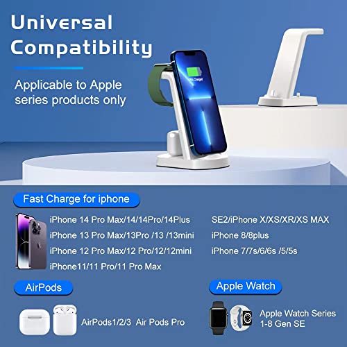 Meynorway 3 In 1 Wireless Charger Stand Case Friendly Charging Station For Apple Watch, Airpods, Iphone 14 13 12 11 Pro X Max Xs Xr 8 7 Plus 6S 6 & Popsockets #TOP2