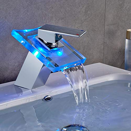Mitigeur lavabo cascade LED pour éviter les risques de brûlure