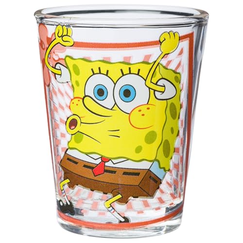 Image of Silver Buffalo SpongeBob SquarePants Poses 4 Pack Mini Glass Set, 1.5 Ounces