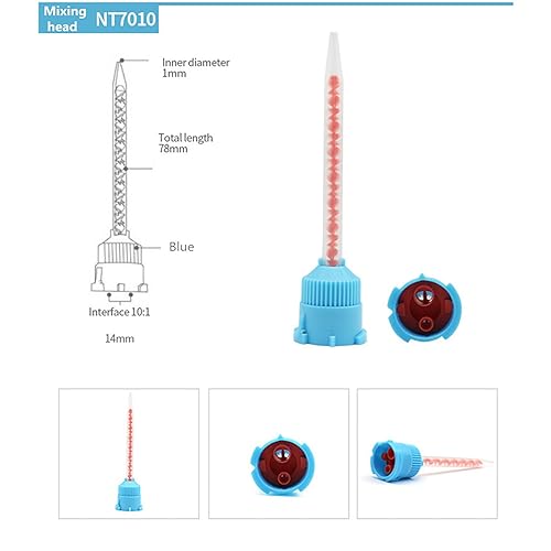 Miniatura 2 de 50 puntas de mezcla de impresión dental, 50 puntas dentales intraorales para materiales de odontología, tubo de mezcla, desechable, goma de 50pcs