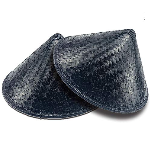 TIETHEKNOT Lot de 2 chapeaux de samouraï japonais faits à la main en bambou noir Cover