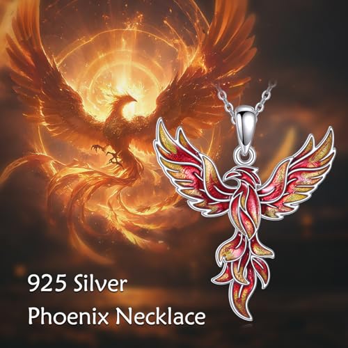 Phoenix Necklace S925 Sterling Silver Rising Phoenix Pendent Jewelry Gifts for Women3