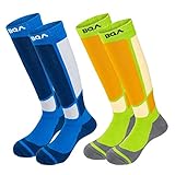 BQA Skisocken Kinder Winter Warme Thermo Schneesocken, 2er Pack Skifahren Snowboarden Skaten für Kleinkinder Jungen und Mädchen
