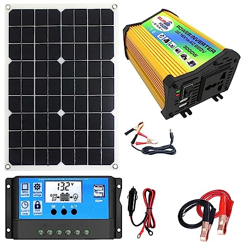 NOLLAM Solar System, 3000W Solar Panel Controller and Inverter, Home Solar System Kit, Solar Panel...