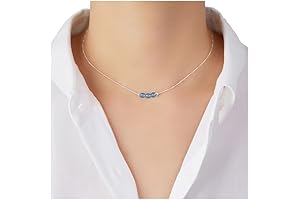 Dainty Real Aquamarine March Birthstone Sterling Silver Choker Necklace