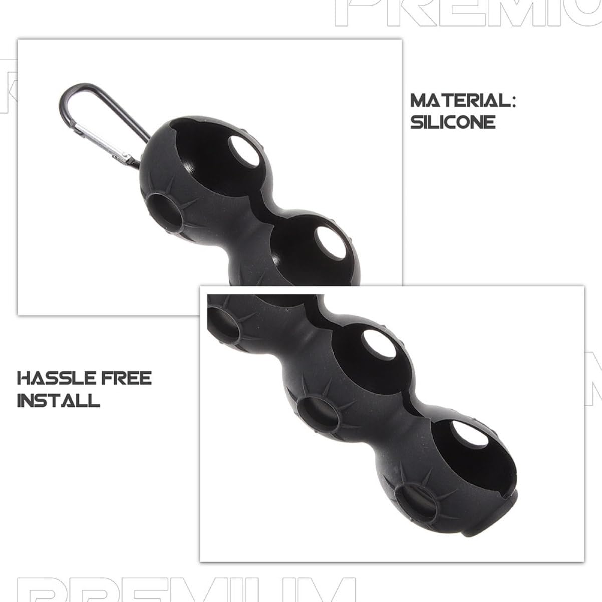 Porte-Golf en Silicone Noir Abaodam Lot de 2 Clip Portable Protection Accessoires pour Voiturette de Golf