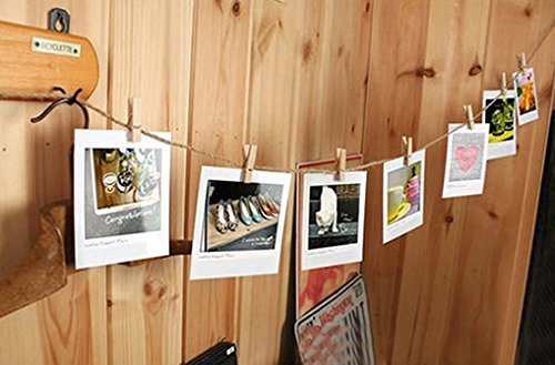 328 Feet Natural Jute Twine With 100 Pcs Mini Natural Wooden Clothespins Photo Pegs Craft Pictures Clips #TOP3