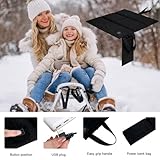 RNPKZ Beheiztes Sitzkissen, 44 x 40 cm Beheizbares Sitzkissen, Beheiztes Kissen mit 3 Heizstufen, Faltbares USB-Heizsitzkissen für Unterwegs, Stadion, Camping, Outdoor Kissen (Enthält Keine Powerbank)