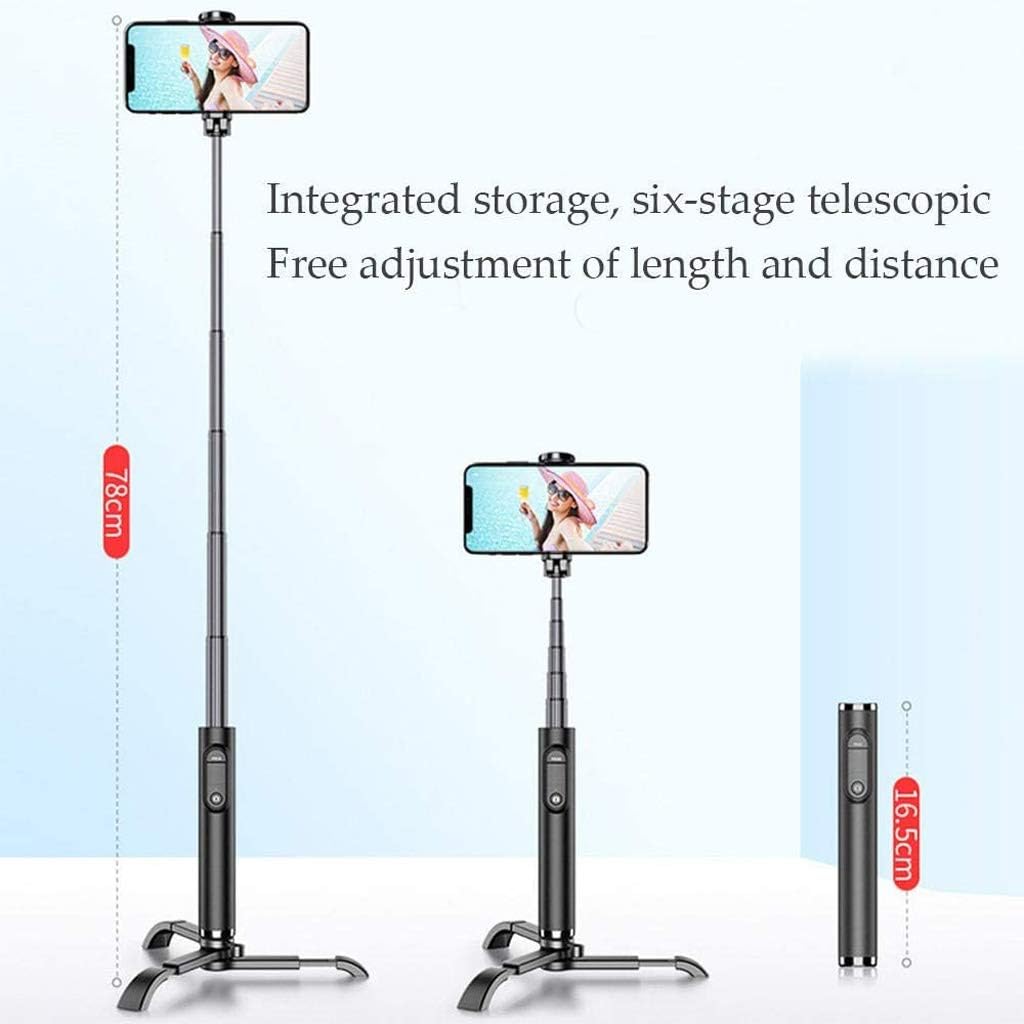 Mini Selfie Stick Tripod, Extendable Phone Selfie Stick with Built-in Remote and Detachable Mini Tripod Stand