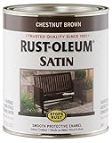 Rust-Oleum 7774502 Stops Rust Brush On Paint, Quart, Satin Chestnut Brown
