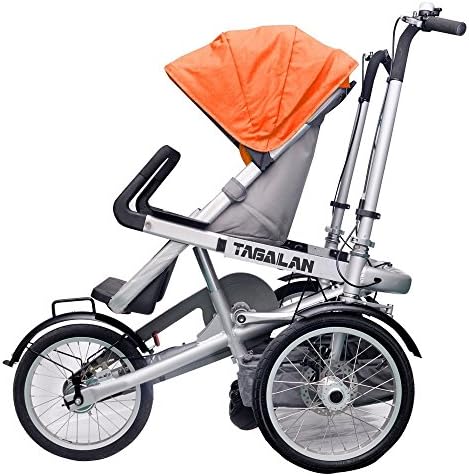 Tagalan 3 Wheels Mother Baby Bike Stroller Folding Bicycle 16inch Pushchair B...