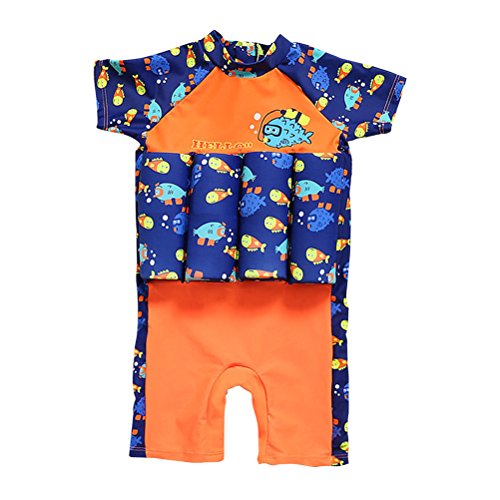 Preisvergleich Produktbild VORCOOL Kinder Badeanzug mit Schwimmhilfe - Größe XL (Blau)