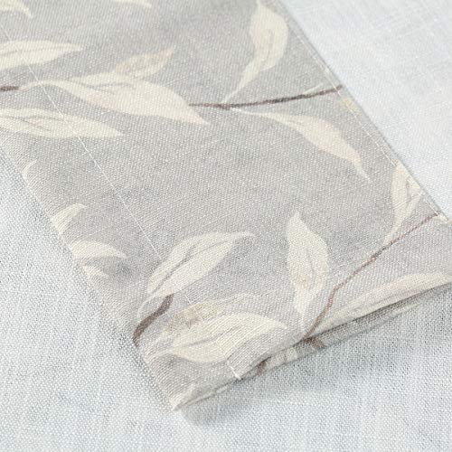 Vogol 005CMBCY3386C4S5212 Grey Valances For Windows, Lovely Leaf Print Window Treatment Rod Pocket Bathroom Valances thumb #3