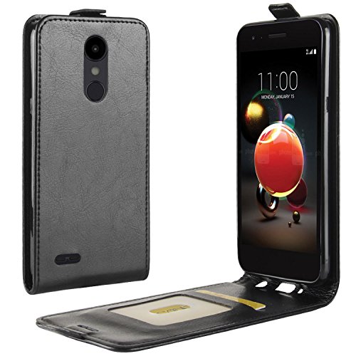 HualuBro Funda LG K9, Funda LG K8 2018, Carcasa de Protectora Cuero PU Billetera Cartera Funda [Cierre Magnético] Flip Leahter Wallet Phone Case Cover para LG K9 / LG K8 2018 (Negro)