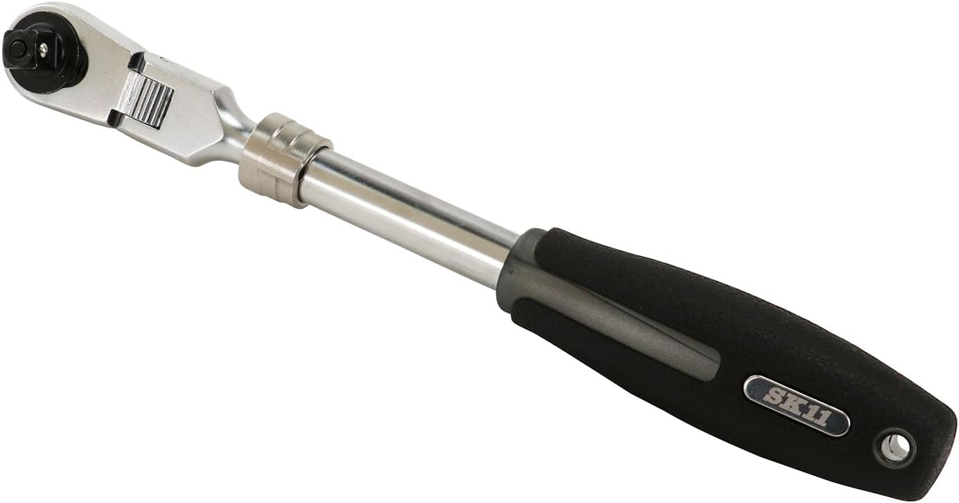SK11 SRH3CZ Telescopic Ratchet Handle 0.37 inch (9.5 mm), Number of Gears: 72 Gears, Total Length: 10.2-14.8 inches (258-373 mm), 6 Position