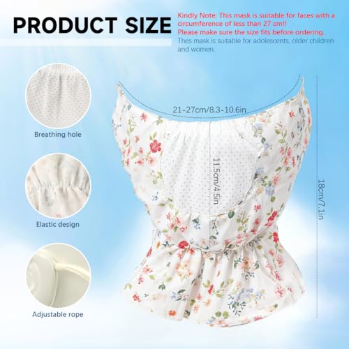Image of PALAY Face Mask for Women Sun Protection, Floral Print Face Cover for Women, Breathable Reusable Mask for Bikers, Driving, Cooking (Extender Front Hem, Adjustable Earloop)