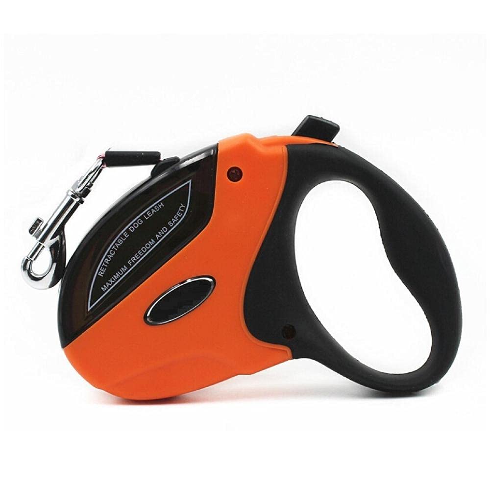 Automatyczna smycz dla psa, automatyczna, rozciągliwa, 5 m, 50 kg, zwijana, spacerowa(Orange)