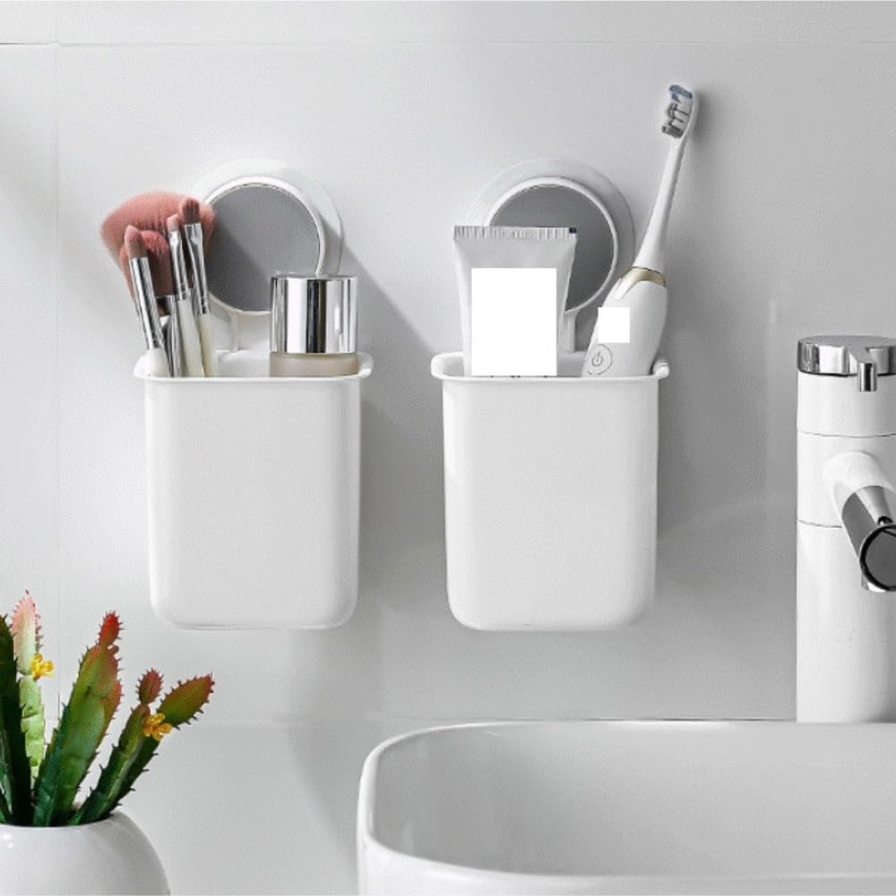 Modern Porta Cepillos De Dientes, Soporte De Pared For Cepillos Dientes con Funciones Almacenamiento Drenaje, No Requiere Perforación Ahorra Espacio(1pcs)