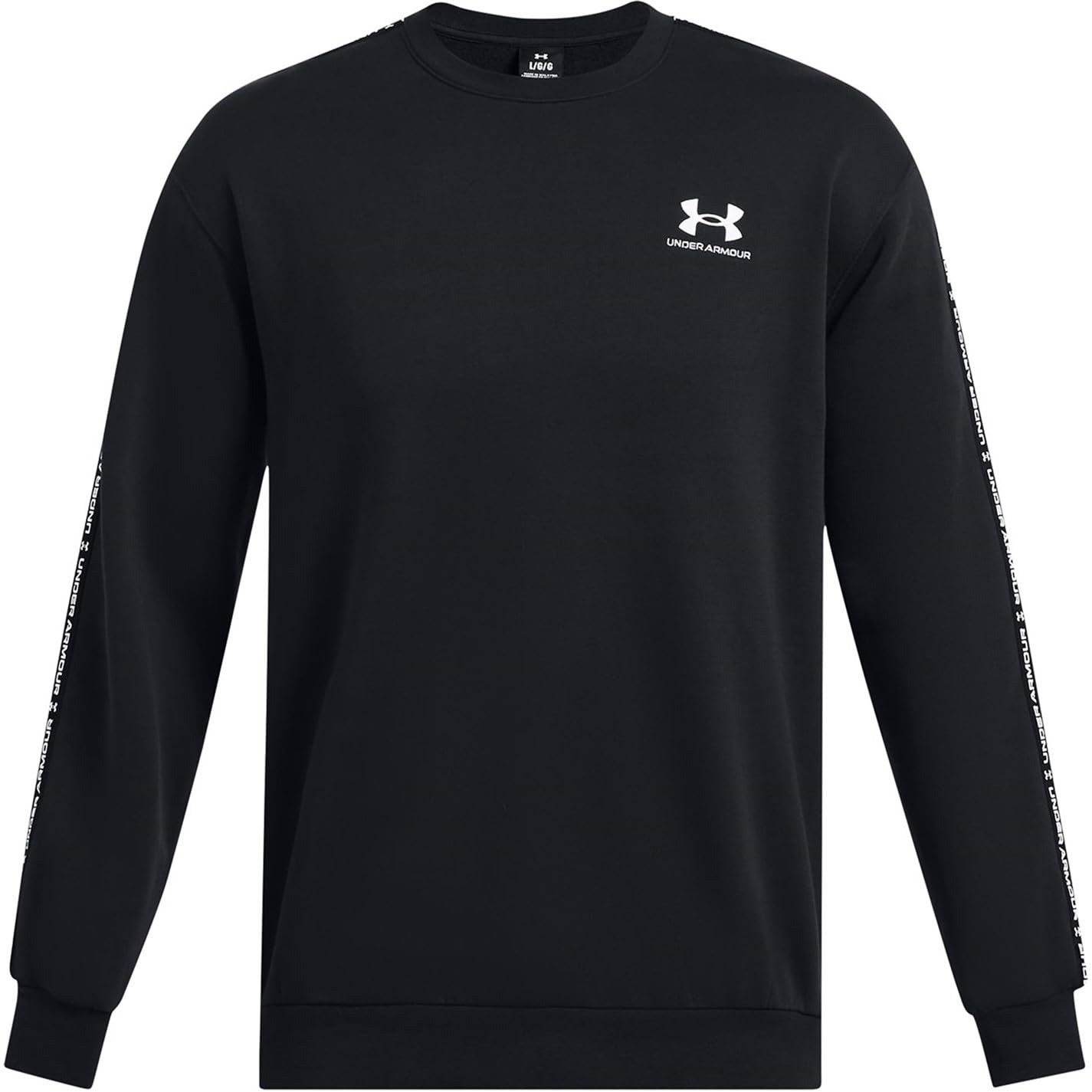 Under Armour Men' Black Icon Fleece Taping Sweatshirt in Size S, Sports Direct