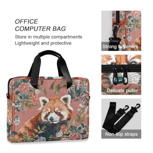 Maletín portátil para laptop 15.6 pulgadas con correa roja boho miniatura 6