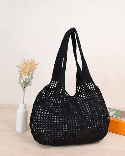 Miniatura 4 de ENBEI Bolsas de ganchillo para mujer, bolsa de playa para verano, bolsa de mano estética, bolsa hobo, bolsa hippie