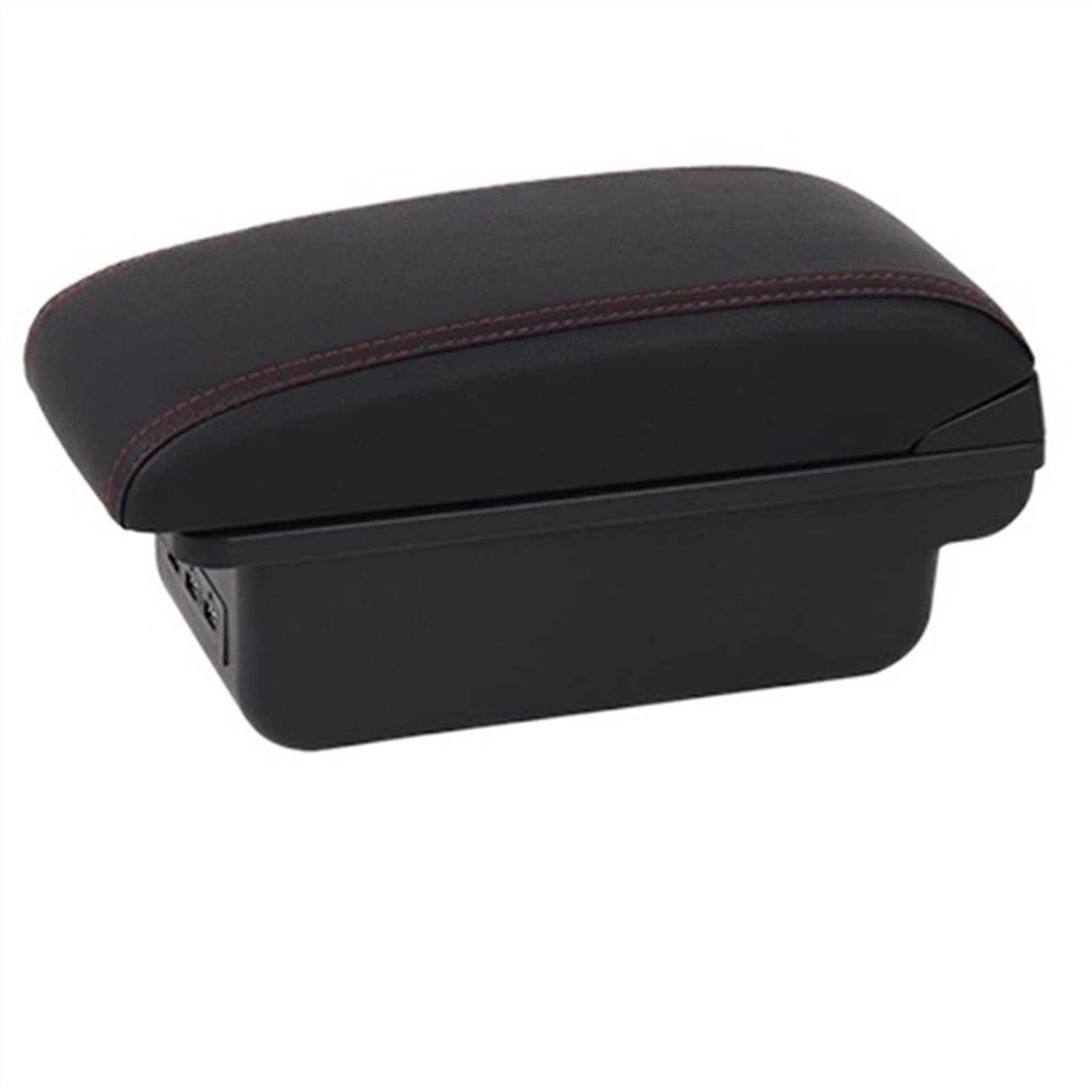 For Hyundai For Solaris 2013 2014 2015 2016 Armrest Box Car Armrest Box Interior Retrofit USB Ashtray(B2-black red 3 usb)