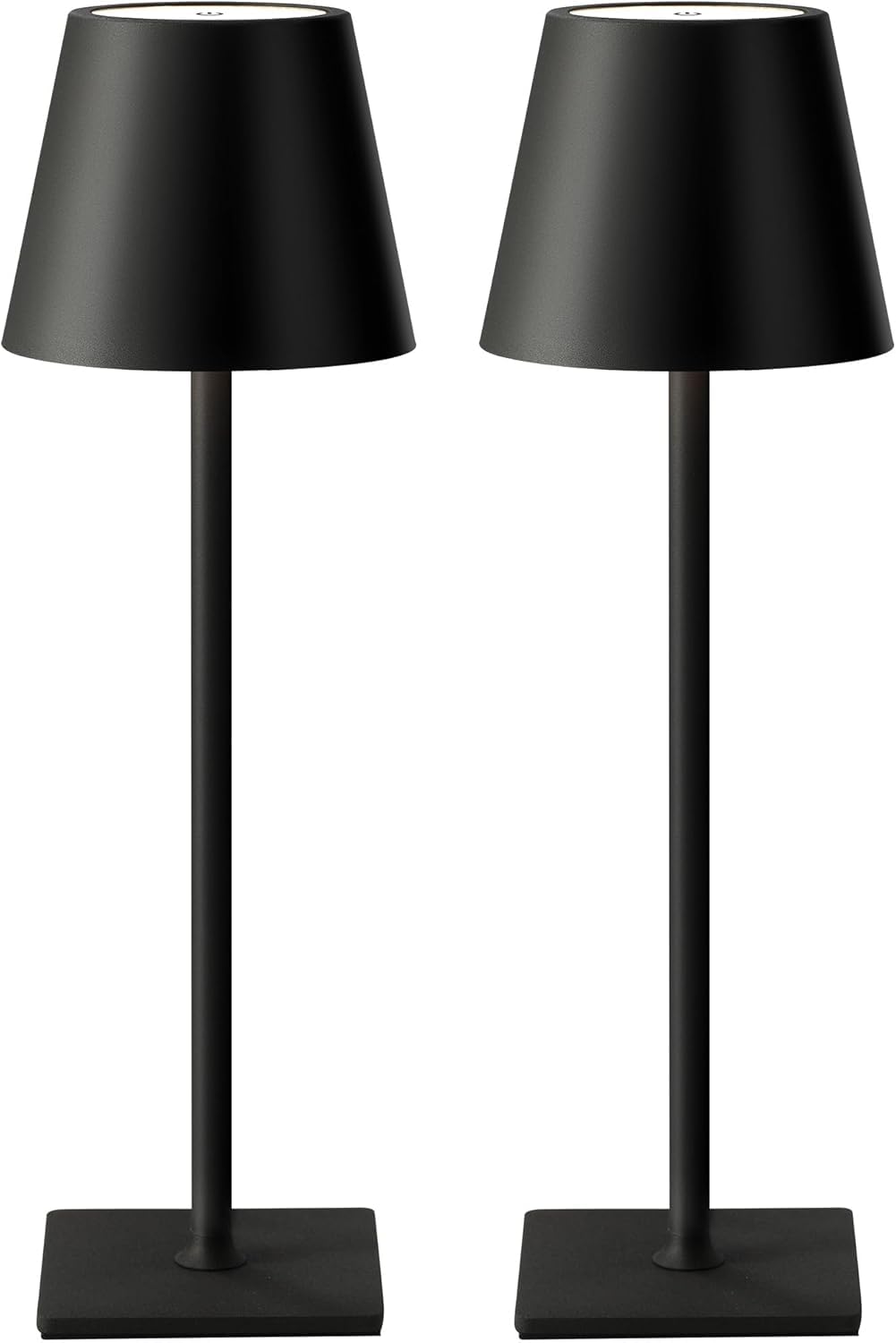 2 Lampada da tavolo senza fili Nero Led Touch Dimmerabile 3 modalità di luce Lampade ricaricabili impermeabile 3000-6500k