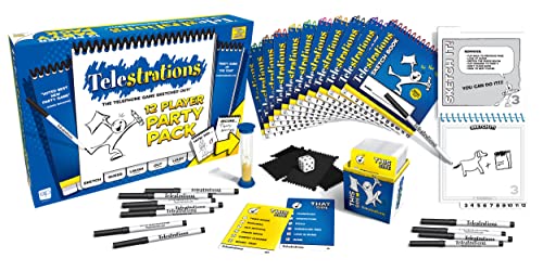 Usaopoly Telestrations Party Pack 12 Player | 600 New Phrases To Sketch | Family Board Game | A Fun Family Game For Kids And Adults | Family Game Night Just Got Better | Telephone Game Sketched Out, Multi-Colored #TOP1