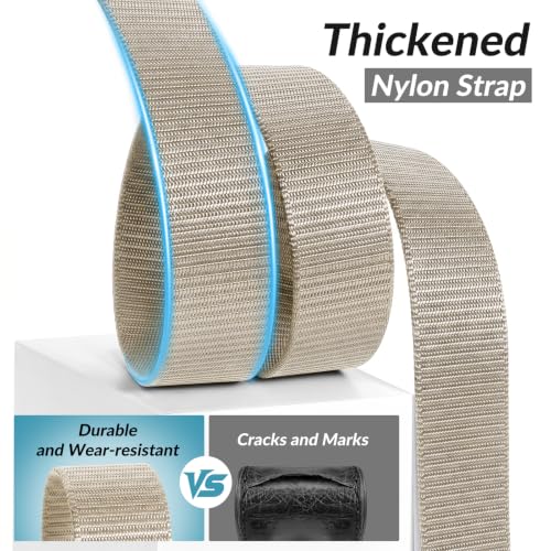 Image of JASGOOD 2 Pack Nylon Web Belt Outdoor Military Men's Metal Free Belt with TSA Plastic Buckle
