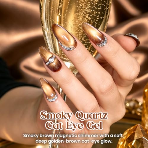 Image of Beetles Brown Cat Eye Gel Polish, Smoky Quartz Fall Nail Gel