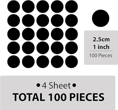 Miniatura 5 de 240 calcomanías de pared extraíbles de lunares negros de 1 pulgada para decoración de habitación de niños (negro, punto de 1 pulgada)