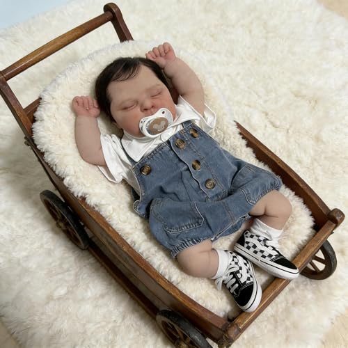 RXDOLL Muñecas de bebé Reborn de silicona de cuerpo completo de vinilo de 20 pulgadas, muñeca realista recién nacida que se ve real, anatómicamente correcta, juguete lavable para niños a partir de 3