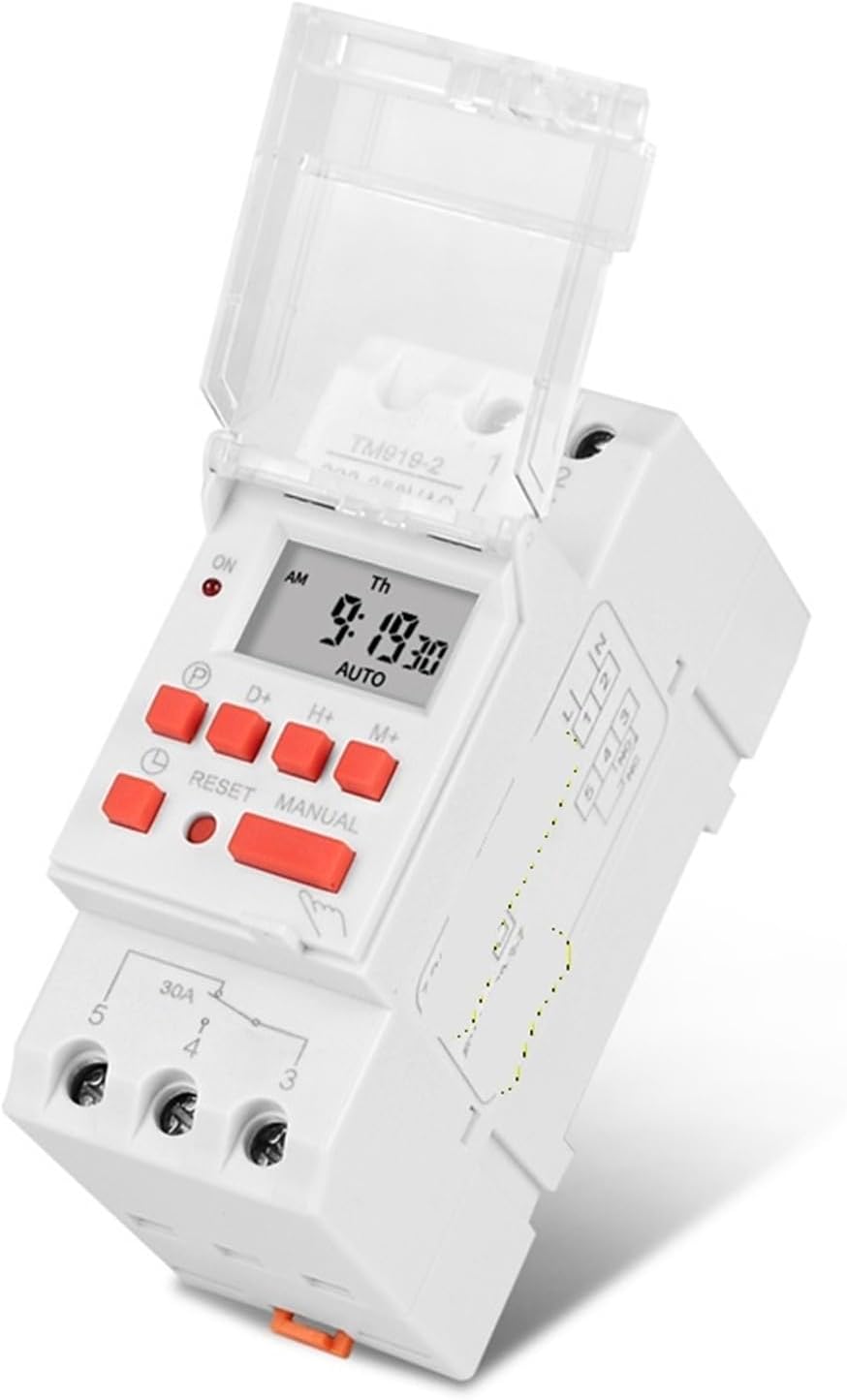 30a Load 220v 230v Ac Programmable Weekly Digital Timer Switch Relay Control Time 7 Days Auto on Off Din Rail Mounted