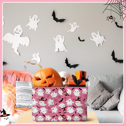 Image of Chunful 4 Pcs Pink Ghost Halloween Boo Baskets, Cute Spooky Storage