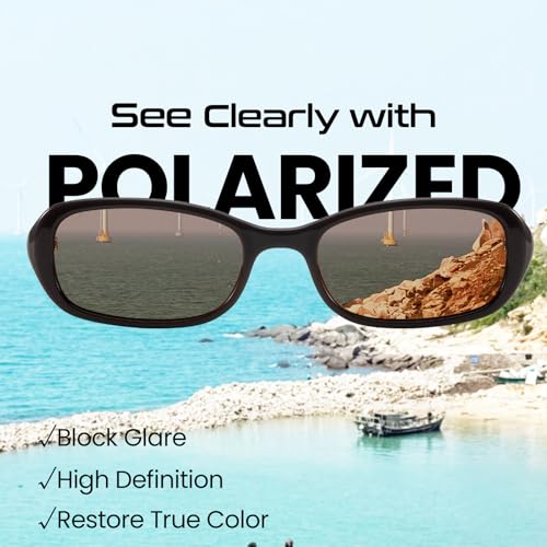 DreamCalf Retro Sunglasses for Women Men Vintage 90s Small Rectangular Sun Glasses Trendy Narrow Shades — view 5