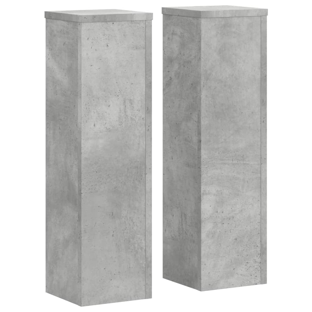 vidaXL Plant Supports 2 Pcs Grey Concrete Engineered Wood, Flower Stand, Plant Pot Holder, Plant Support