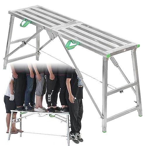 Échafaudage portable réglable avec échelle et tabouret de lavage pliable - 2