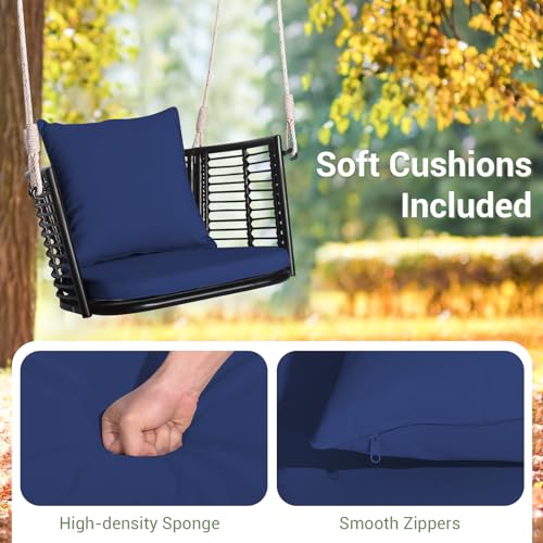 Image of Tangkula 2 Pack Outdoor Hanging Porch Swing with Cushions, Single Person